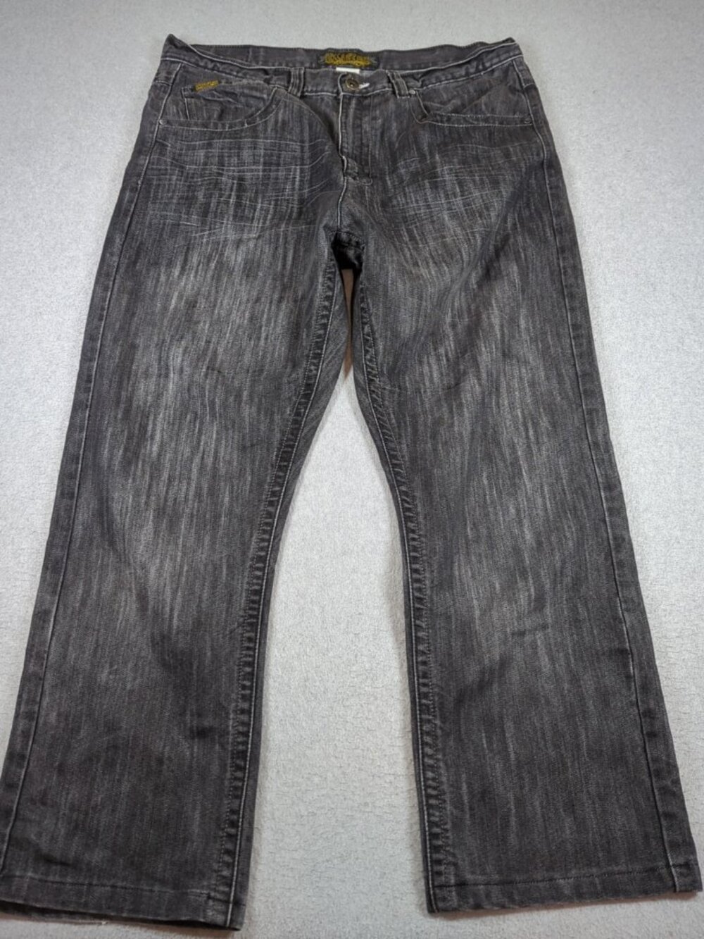 Mecca Jeans Men's 40x32 (Actual 38x29) Black Baggy Skater Hip Hop Flap Pockets